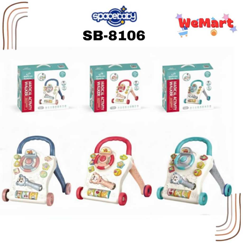 SB 8106 SB 8110 SPACEBABY BABY AND KIDS ACTIVITY WALKER 3IN1 // Mainan Push Walker Deluxe Alat Bantu