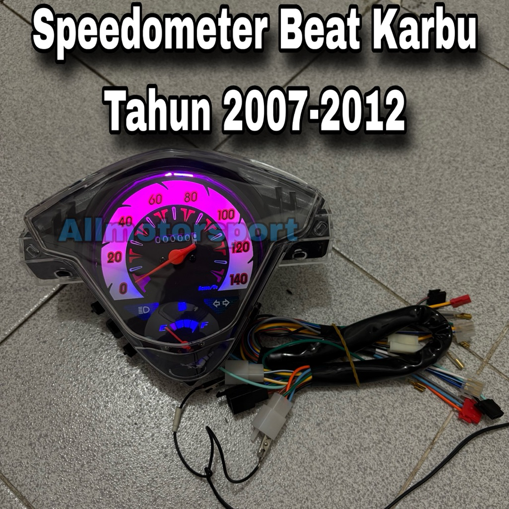 Spedometer Spedo Costum Led Beat Karbu 2007-2012 Speedometer Kilometer Costum Led Full Set Beat karb