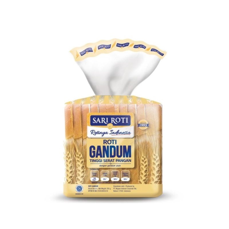 Sari Roti Tawar Gandum 350gr | Roti Tawar Gandum Asli