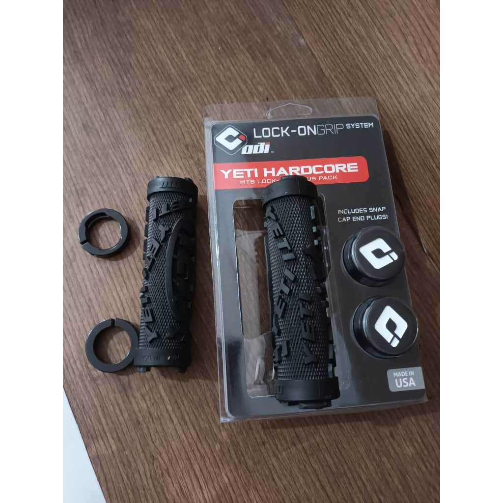 Grip Sepeda ODI Yeti HC MTB Lock-On,Black/Black