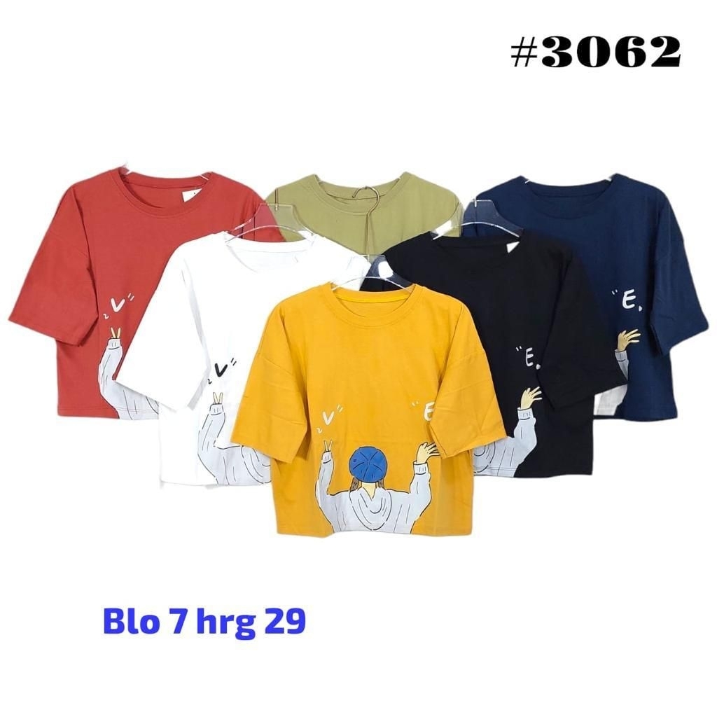 Kaos atasan croptop / croptee wanita warna merah,putih,kuning,hitam,navy