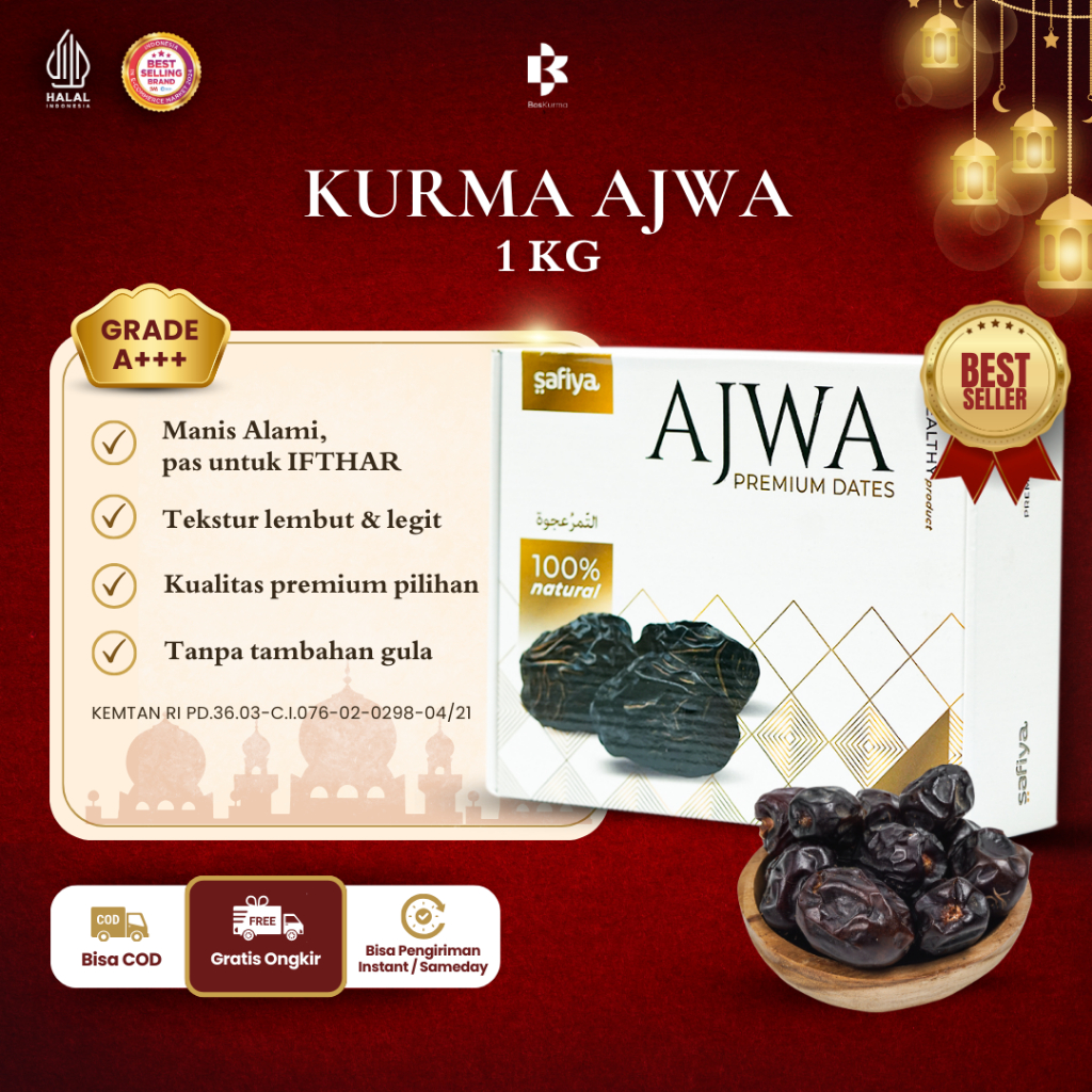 Kurma Ajwa Madinah 1 Kg Safiya Kurma Nabi