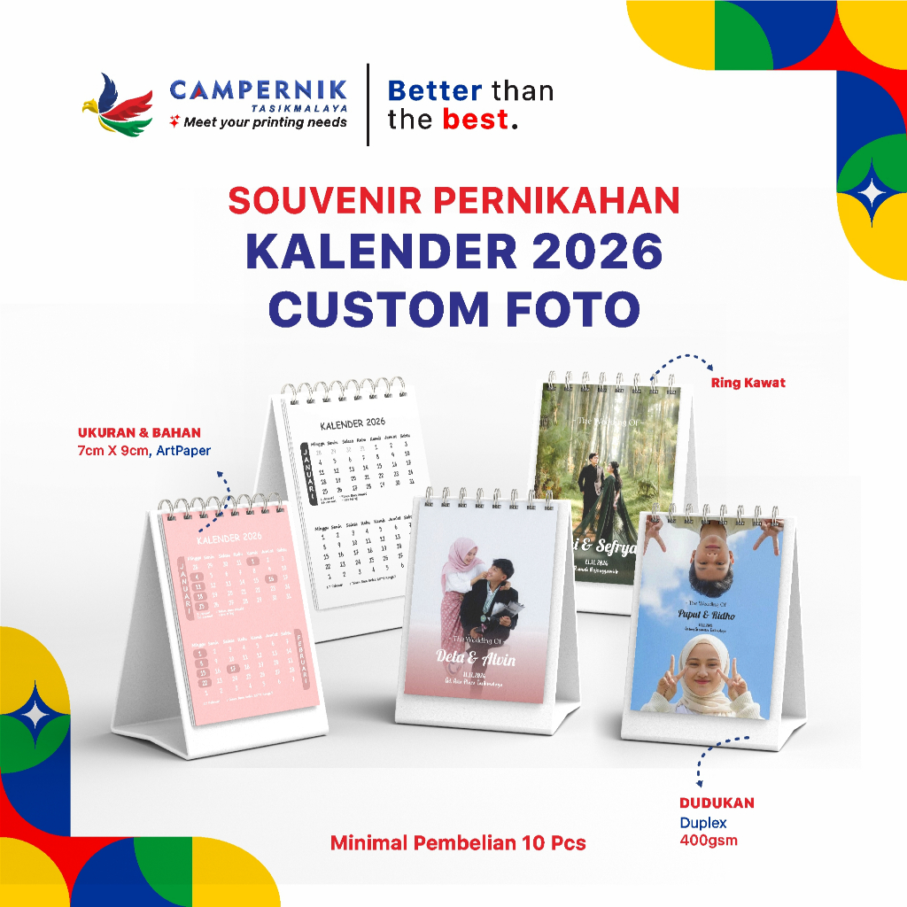 KALENDER MINI SOUVENIR WEDDING NIKAHAN MURAH & CEPAT CUSTOM FOTO