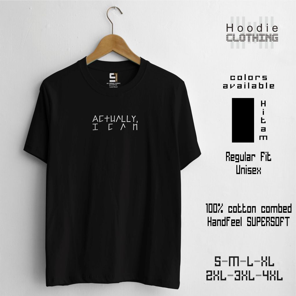 Kaos Pria Distro Jumbo XXXXL Keren Motif Actually Warna Coklat Cotton Combed 30s Baju Bandung