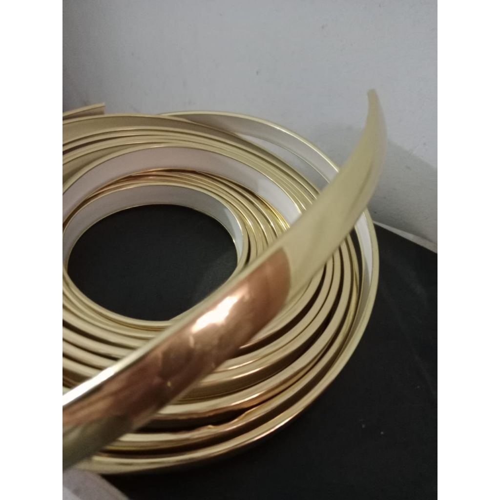 GLOSY GOLD LIST PVC EDGING MIRORRING LIST FOTOO LIST CERMIN LIST SERBAGUNA 12MM