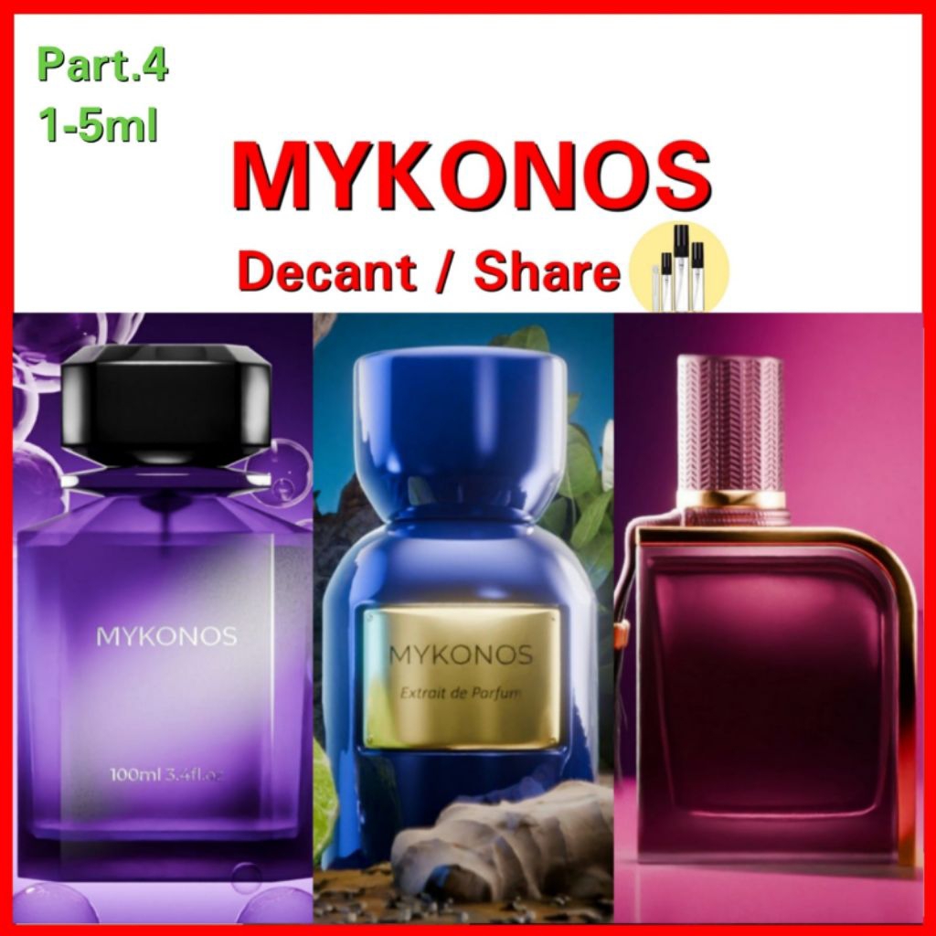 (SHARE / DECANT) MYKONOS Parfum CONQUER MAYFAIR  Inception Penthouse Crimson Royal Ispahan Californi
