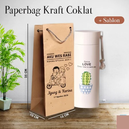 Paket Paper Bag Custom Sablon Premium Untuk Tas Hajatan, Souvenir Pernikahan