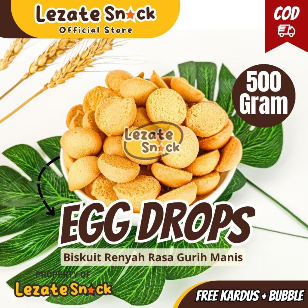 Biskuit Egg Drop 500gr Rasa Susu Manis Kue Jadul Murah Enak Empuk / Egg Drops Monde Premium Roti Bis