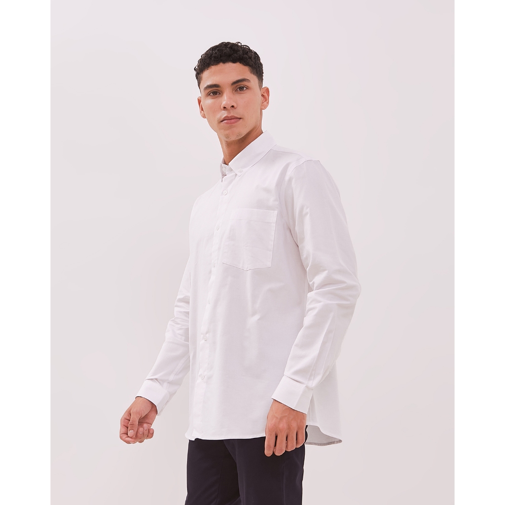 VALINO Kemeja Lengan Panjang Putih Pria - V-DKGA07-A1