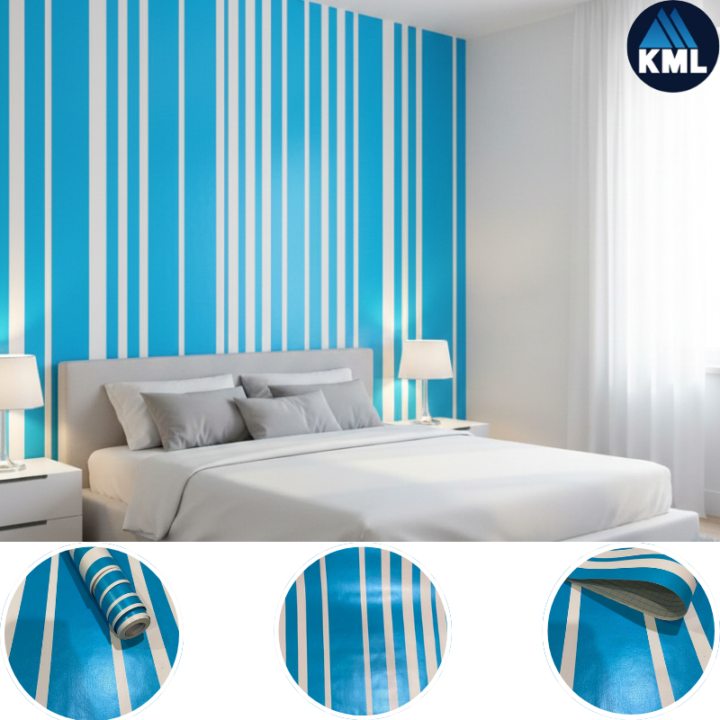 Wallpaper Dinding GARIS BIRU PUTIH