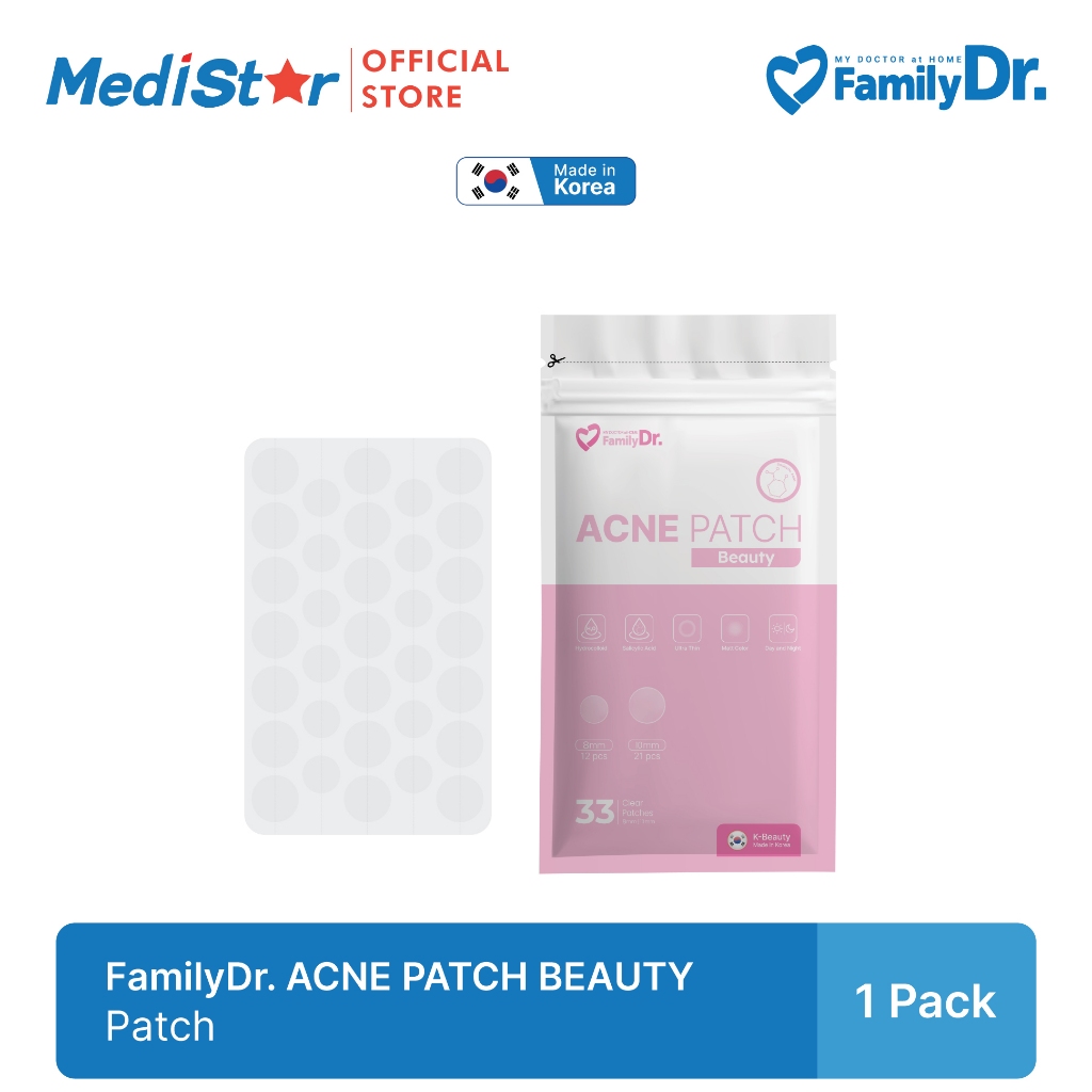 FamilyDr Acne Patch Beauty | Patch Jerawat Korea Hydrocolloid Salicylic Acid Ultra Thin Invisible