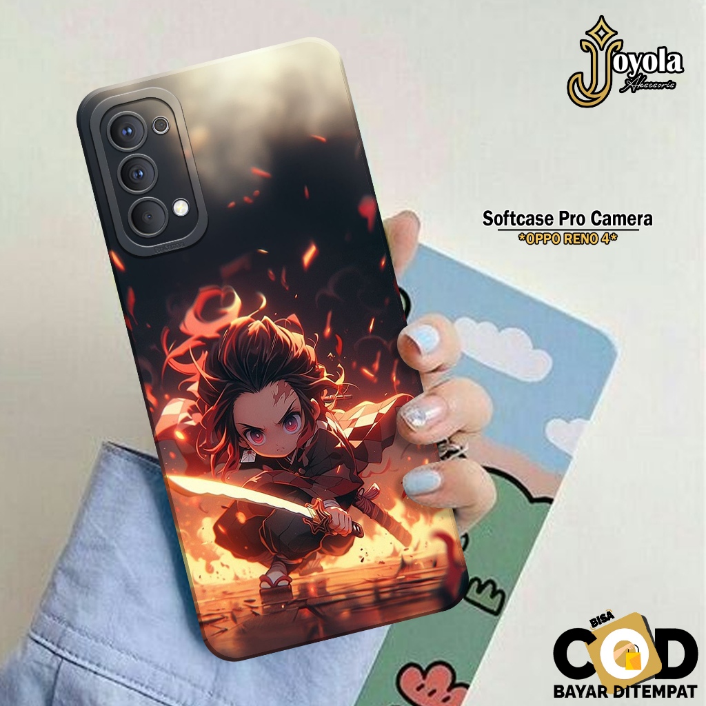 JOYOLA Case OPPO RENO 4 - Fashion Case Anime - Softcase OPPO RENO 4 - Pro Camera - Casing OPPO RENO 