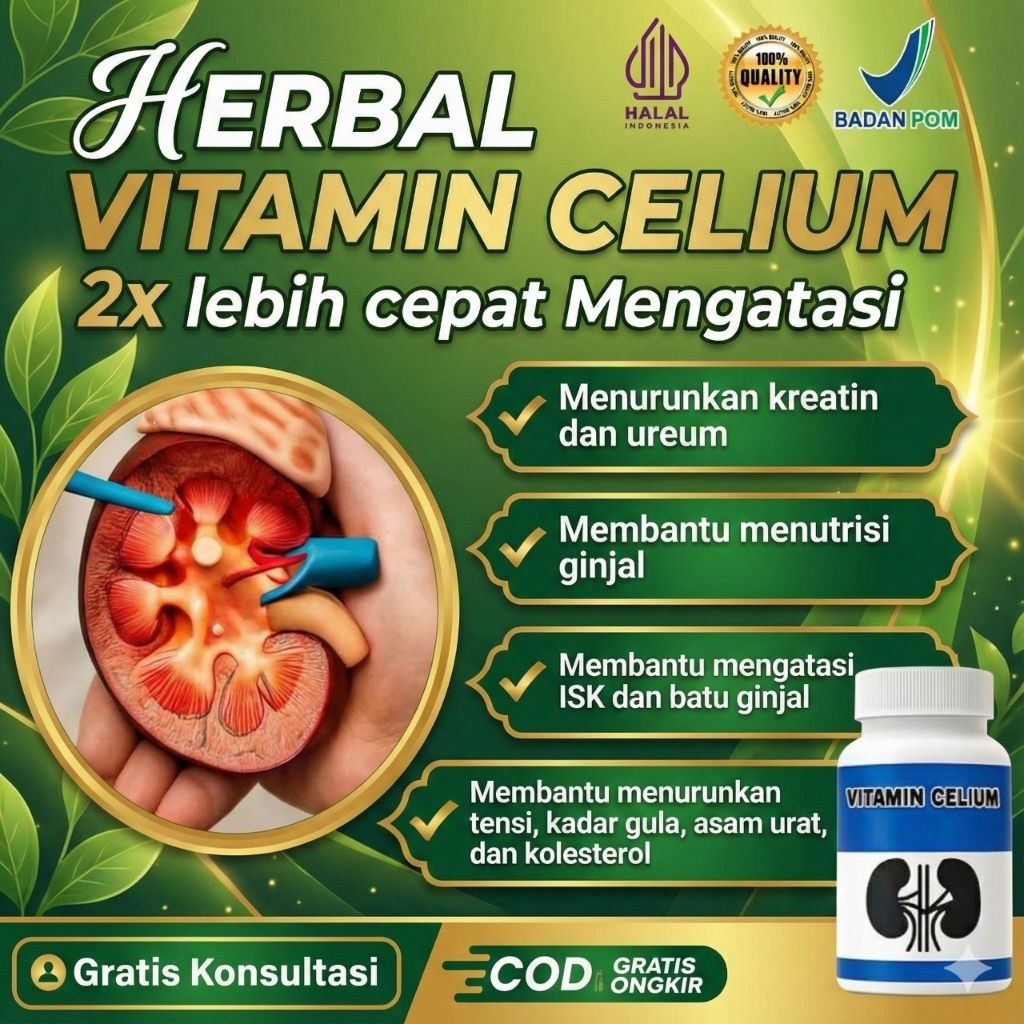 Vitamin Celium Membantu Menutrisi Ginjal & Penurun Kreatin BPOM