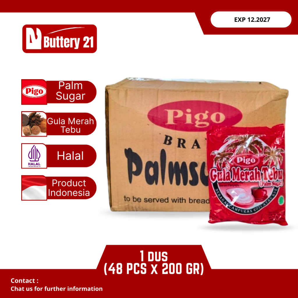 1 DUS PIGO GULA MERAH TEBU 200 GR/PIGO PALM SUGAR/GULA TEBU/GULA AREN/CANE SUGAR