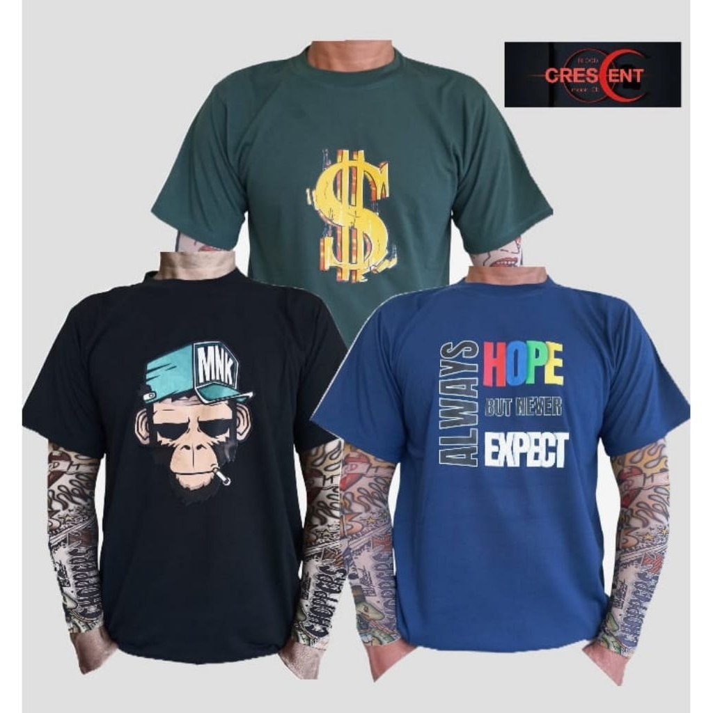 Kaos Baju Distro Kaos Paket isi 3pcs T-shirt Atasan Pria Distro T-shirt O-neck Bahan Katun Combad 30