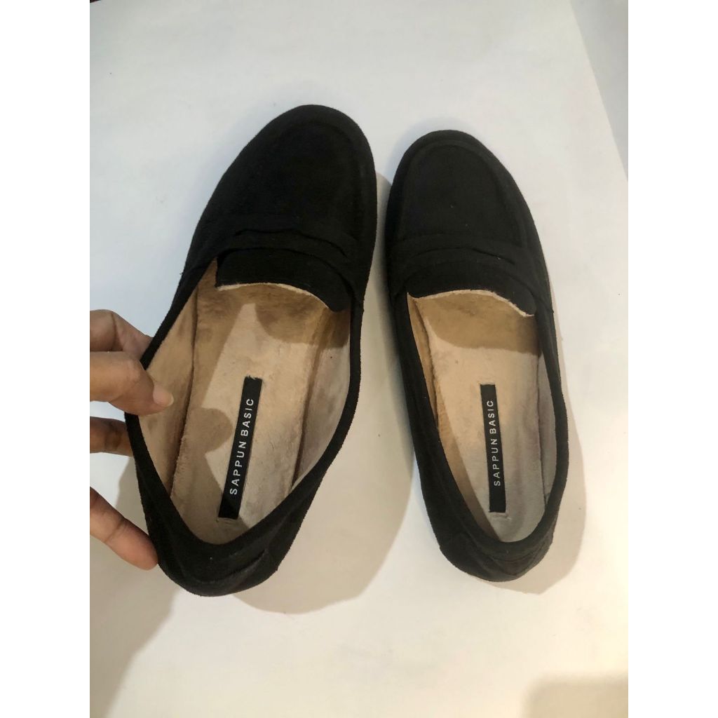 Sepatu Sappun Basic Hitam Suede Asli Sepatu uk 41 Made in Korea Like New