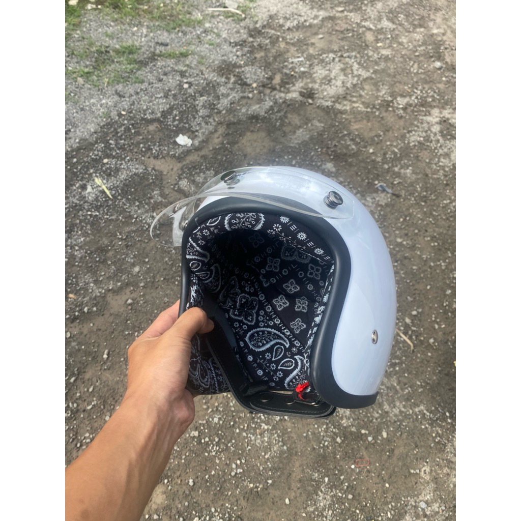 Helm Slimhead SNI Motif Busa Paisley/Slayer Include Topi Pet Retro