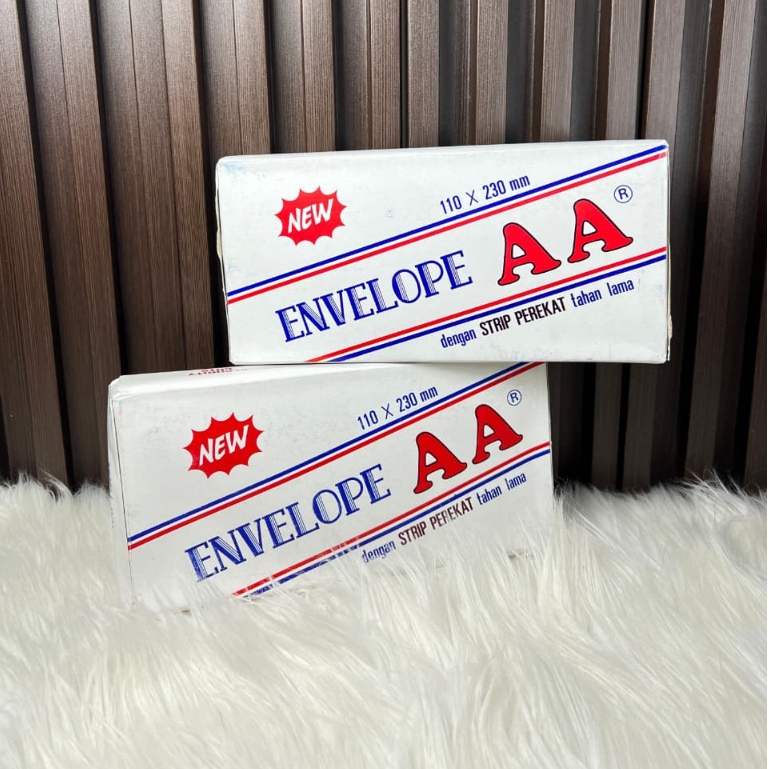 AMPLOP AA PUTIH PANJANG POLOS ISI 100 LEMBAR // AMPLOP PUTIH DILENGKAPI LEM // AMPLOP PUTIH POLOS //