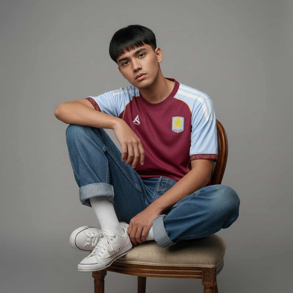 ATHLETIC SPORTWEAR - Jersey Vintage Bola Fantasy Aston Villa Home 2025-2026 Fullprinting Casual - At