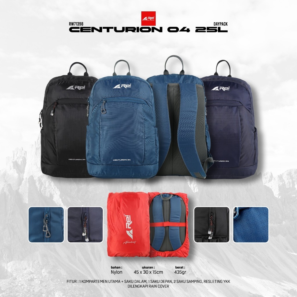 Tas Arei Ransel Centurion 04 25L + RC Arei Outdoorgear / Tas Sekolah Rei Original