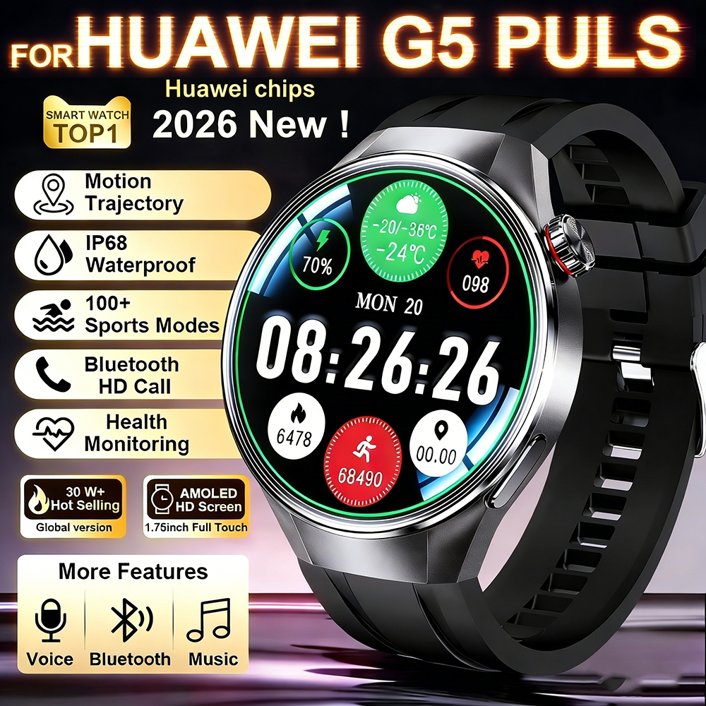 400mAh G5 PLUS 2.08"AMOLED Display Smart Watch HUAWEI Chips with Voice assistanta |30-Day Battery Li