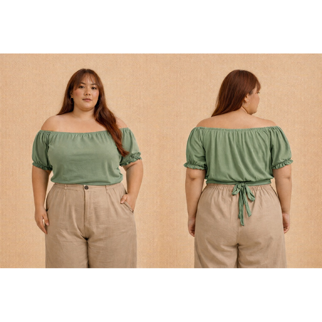 Goddess Bali | Elsa Crop Baju Sabrina Top Jumbo | Atasan Wanita Jumbo | Atasan Wanita Big Size