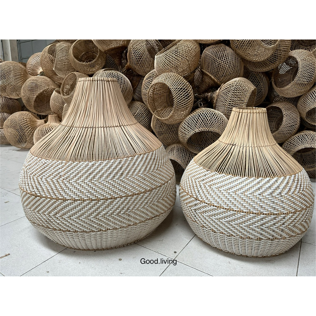 Lampion rotan/lampion rotan white