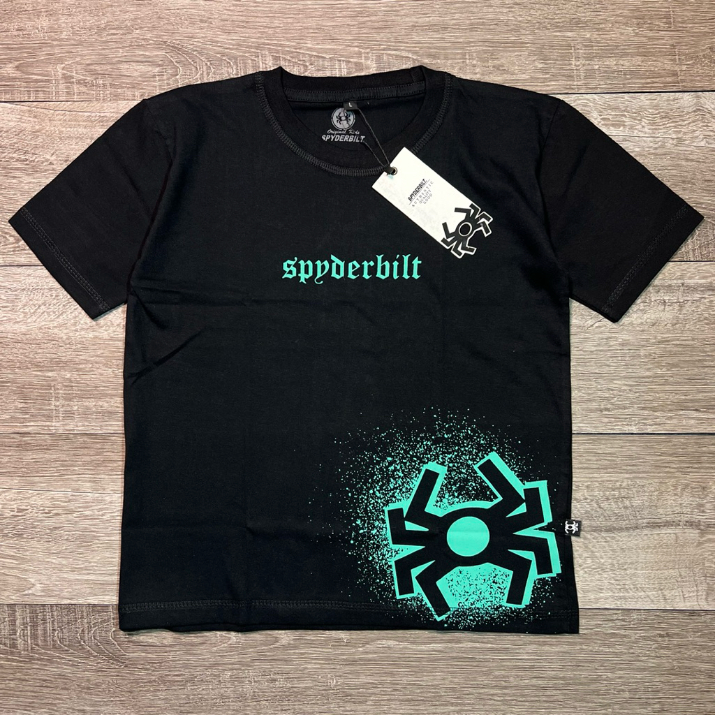 Kaos anak Spyderbilt Kids hitam lengan pendek New Best Seller