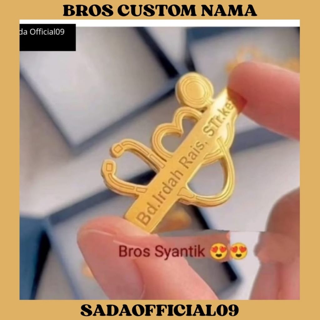 Bros Nama Custom Bros Lapis Emas Bros Logo Bros Hijab