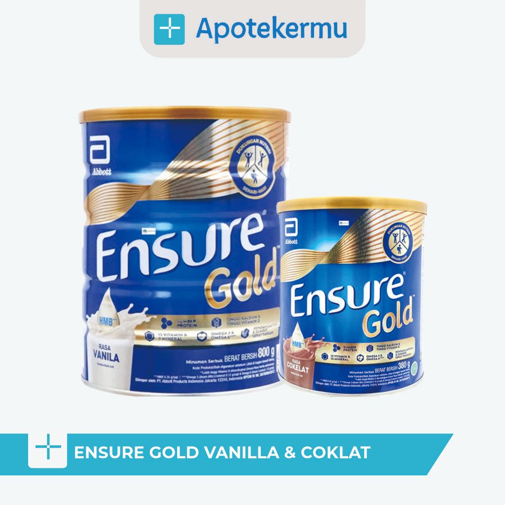 ENSURE GOLD 800 GRAM NUTRISI LENGKAP LANSIA TINGGI PROTEIN VITAMIN MINERAL VANILA COKLAT