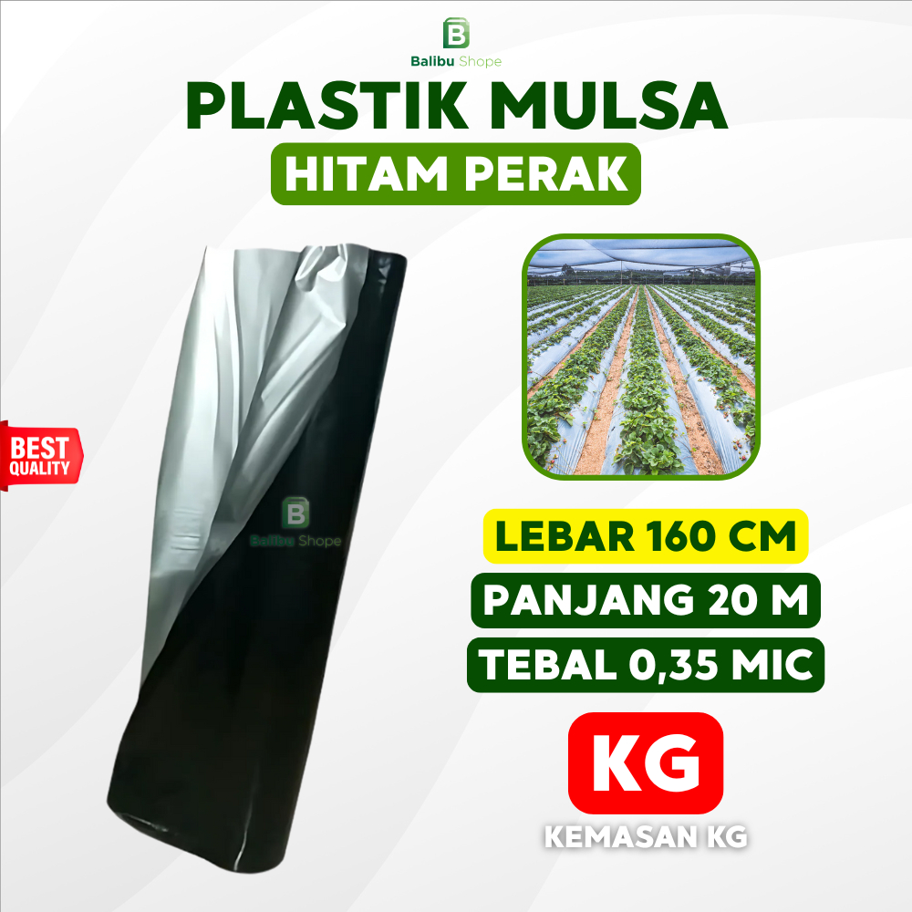 Plastik Mulsa 160 Cm Hitam Perak Tebal 0.35 mm