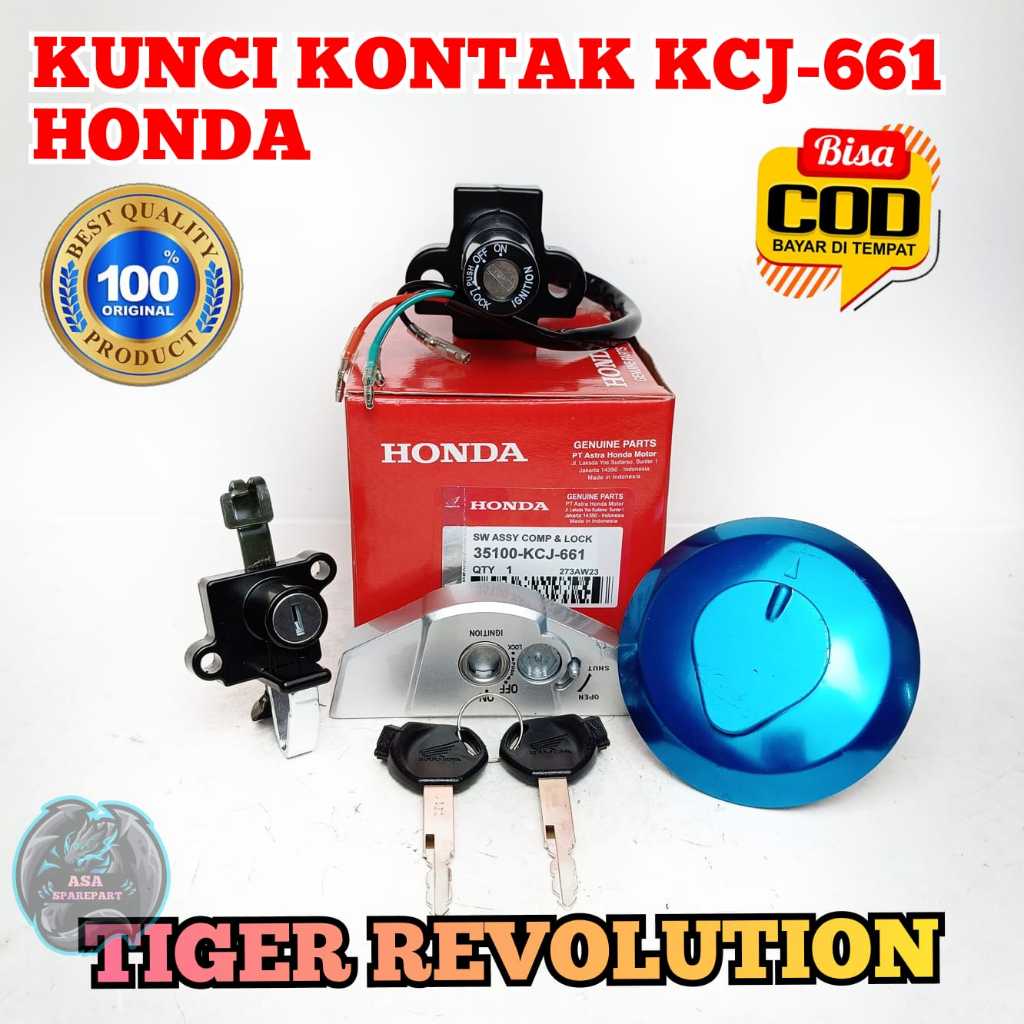 Kunci Kontak KCJ 661 Motor Honda Tiger Revolution Revo Konci Tutup Tangki Stop Kontak Keyset Key set