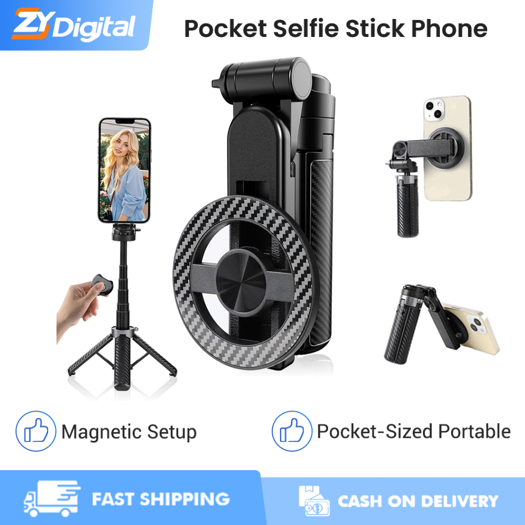 Tongsis Magnet  Mini Portabel Tripod Teleskopis‌ T20 Stand HP untuk Live vlog Bluetooth Kontral