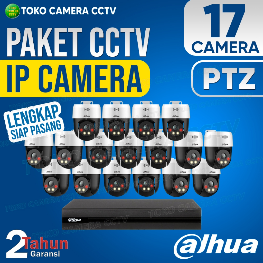 PAKET CCTV IP CAMERA PTZ DAHUA 32 CHANNEL 17 KAMERA