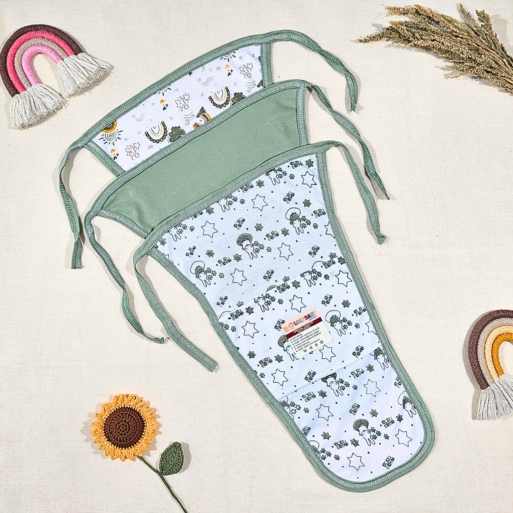 6 Pcs / 12 Pcs Popok Tali Bayi Baru Lahir Double Kain SERIAN HIJAU SAGE Merk LOLY BABY SNI