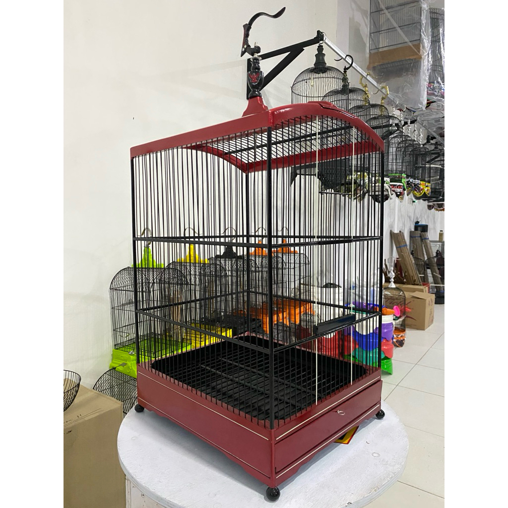 SANGKAR KENARI WARNA MERAH PCX GLOSY RUJI FIBER