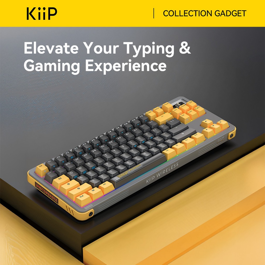 KiiP Wireless Y87 Mechanical Keyboard Gaming Layout Hot-Swappable RGB Backlight