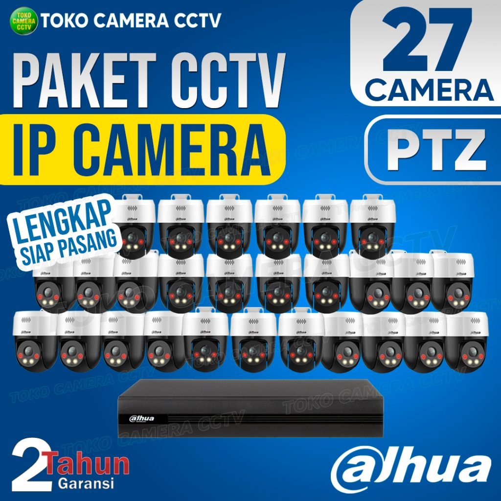 PAKET CCTV IP CAMERA PTZ DAHUA 32 CHANNEL 27 KAMERA