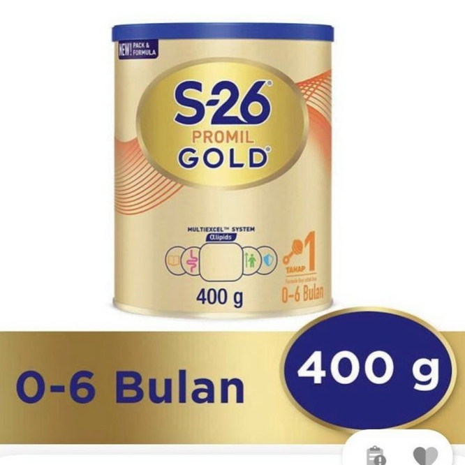 S-26 Promil Gold Susu Formula Bayi 0–6 Bulan 400gr