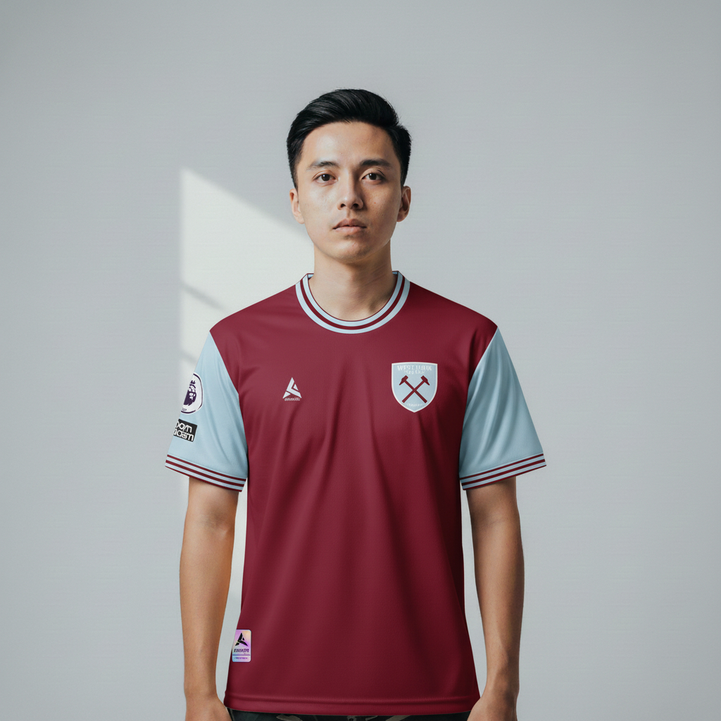 ATHLETIC SPORTWEAR - Jersey Vintage Bola Fantasy West Ham Home 2024-25 Fullprinting Casual - Atasan