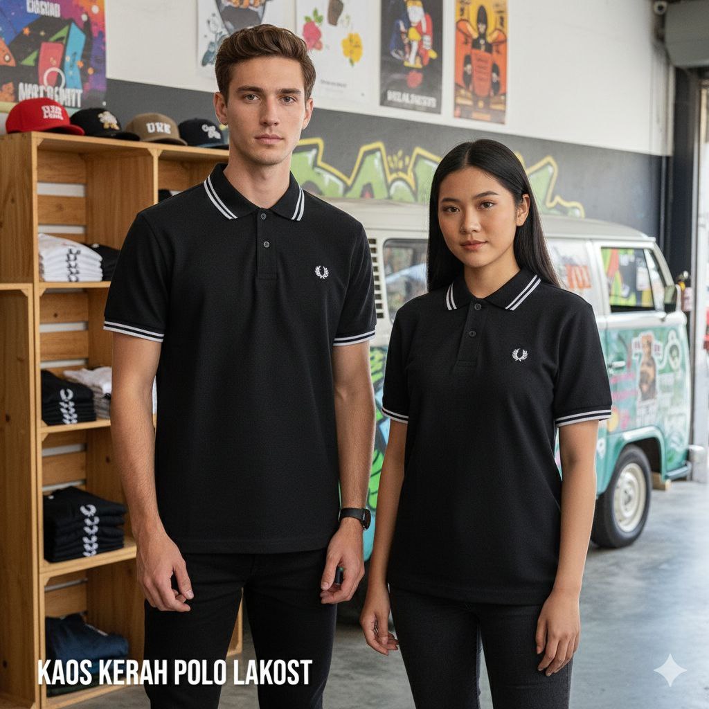 Kaos Kerah Polo Shirt Fred Perry Super Premium Lakost Tebal Size M L XL