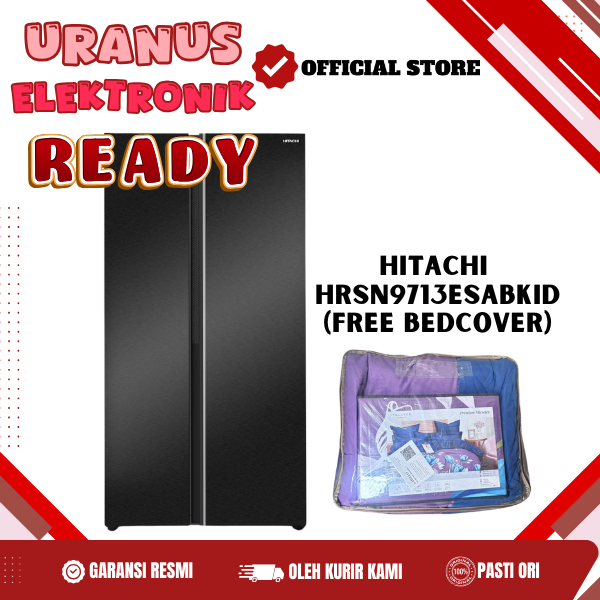 HITACHI HRSN9713ESABKID Kulkas Side by Side 656L Quick Freeze Kompresor Inverter