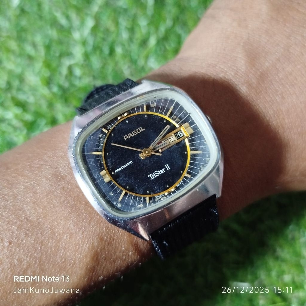 jam tangan pria vintage PAGOL TriStar ll automatic