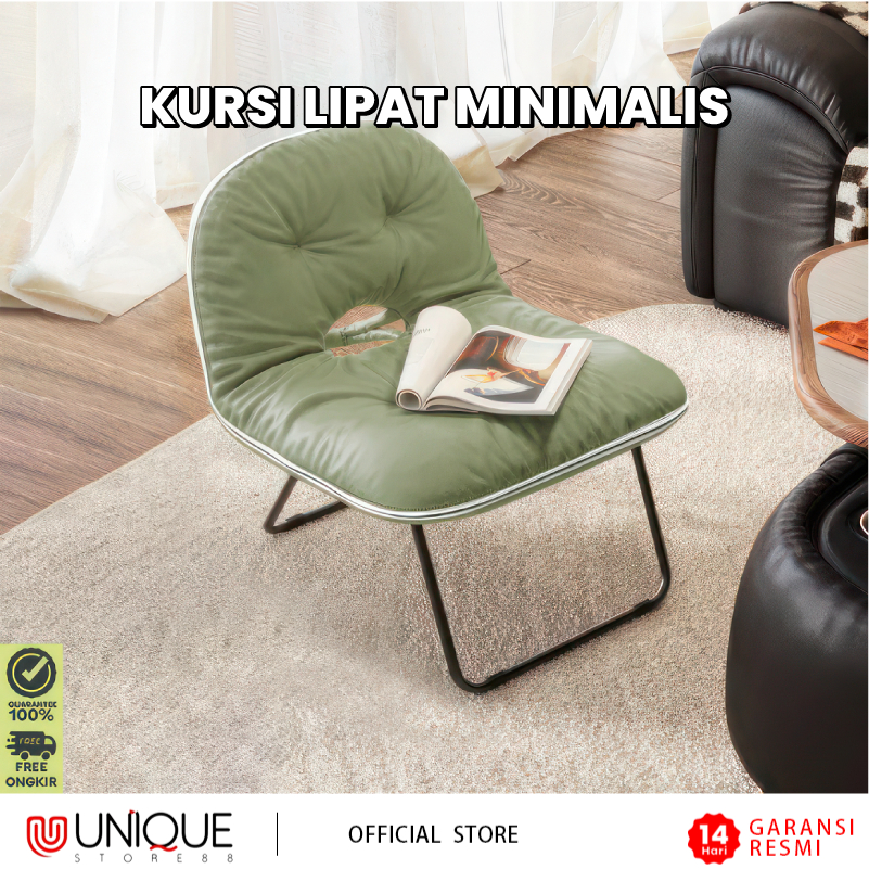 Kursi Sofa Lipat Santai Dengan Busa Empuk Kursi Lipat Portable Indoor Outdoor Rangka Besi Kuat Dan S