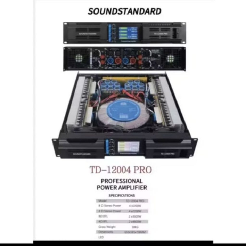 Power amplifier Soundstandard TD 12004 PRO 4 X 1200 WATT | MELODY CLASSIC