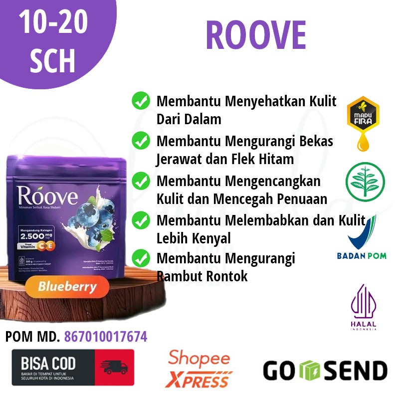 Roove Blueberry Minuman Kolagen Menjaga Kesehatan Kulit Rambut Menyamarkan Tampilan Flek