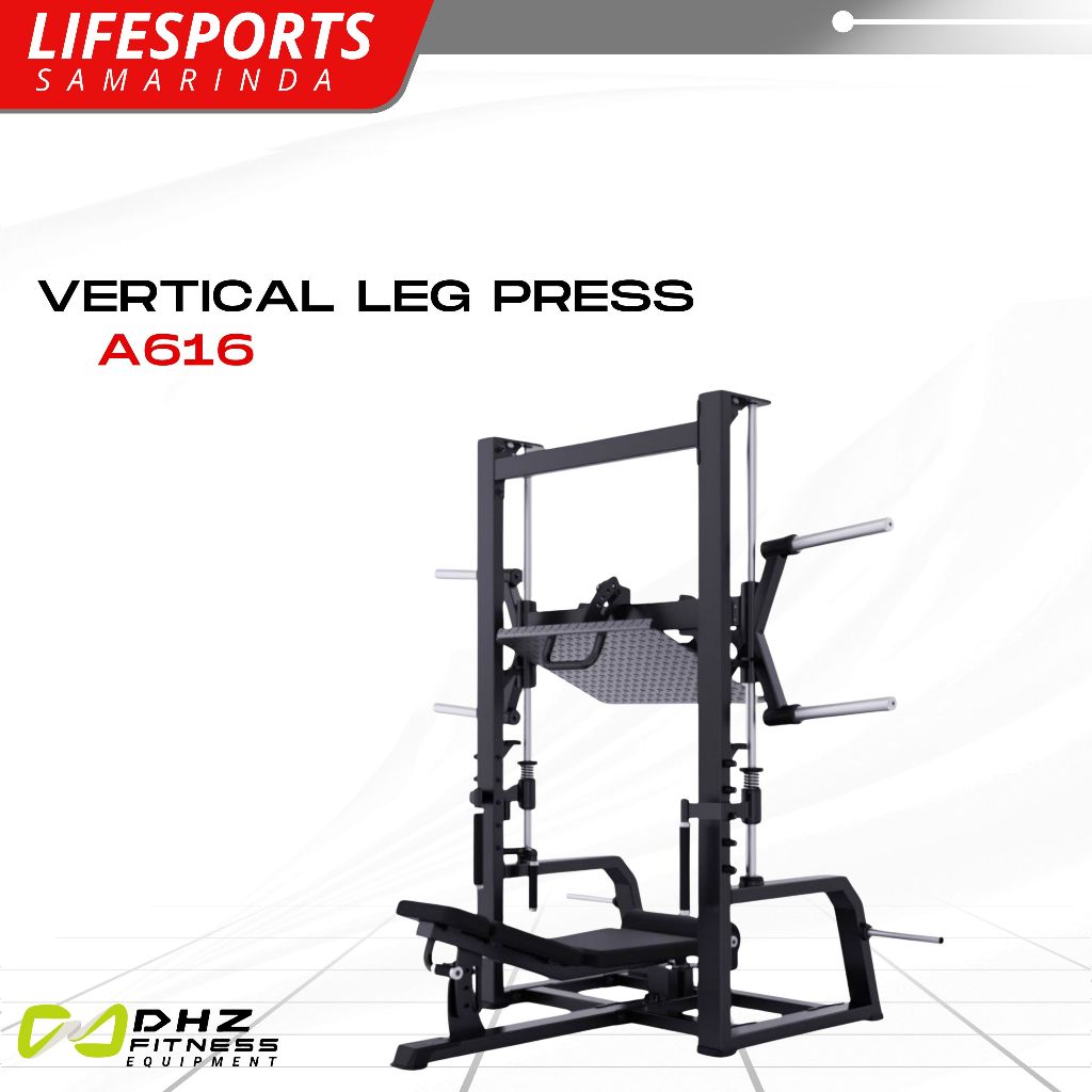 LIFESPORTS - Alat Fitness Gym Vertical Leg Press Machine Plate Loaded DHZ A616