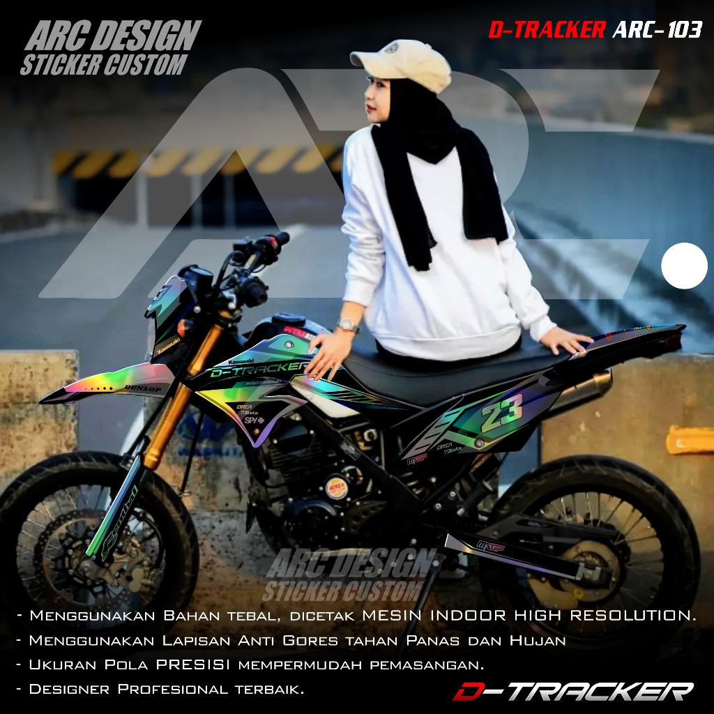 (PROMO COD) TERBARU Decal Sticker HOLOGRAM Motor Cross Dtracker 150 New Full body - Dekal Stiker Sko