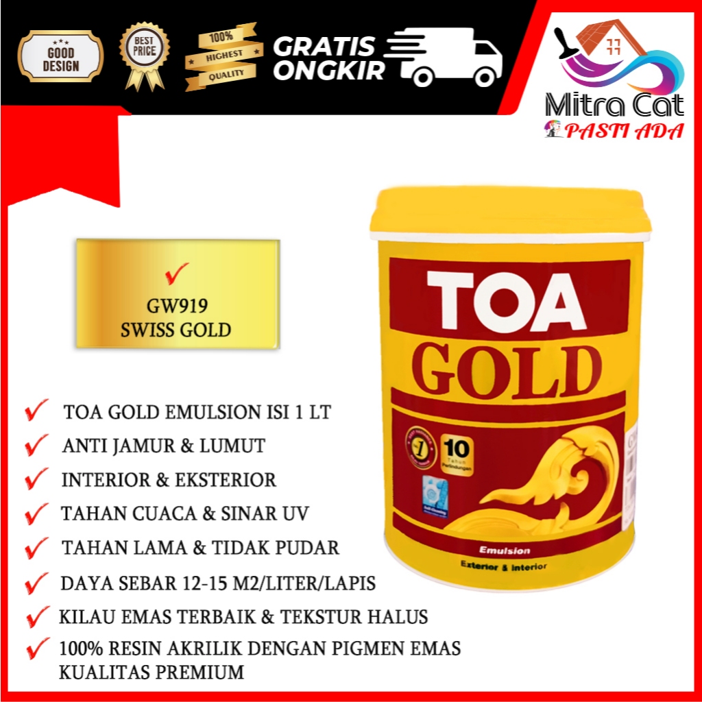 TOA CAT PREMIUM GOLD SERIES 1 LTR/TOA 1LT GOLD GW919 SWISS GOLD
