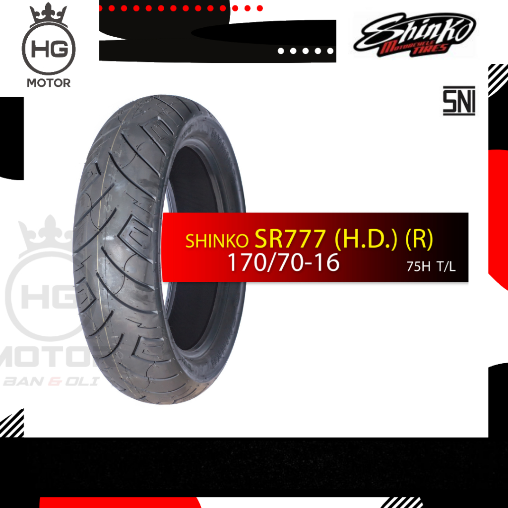BAN LUAR SHINKO SR777 (R) 170/70-16 Ring 16 Black